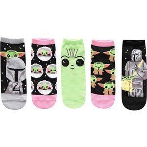 STAR WARS Baby Yoda and Mando The Mandalorian Juniors/Womens 5 Pack Ankle Socks